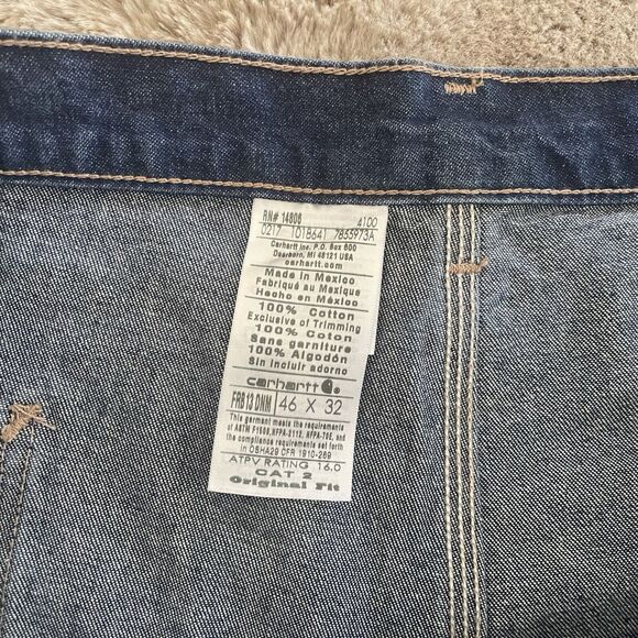 Carhartt Men FR Flame Resistant Relaxed Fit Jeans Denim 2112CAT2 Size 46x32 Work - Picture 5 of 16